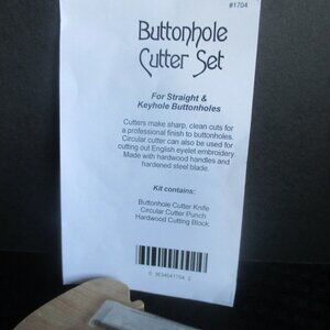 BUTTONHOLE CUTTER SET-3 PC. NEW